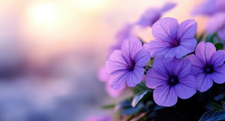 Wall Mural - Vibrant purple flowers in soft focus