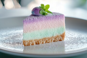 Sticker - Colorful layered dessert with mint leaf garnish