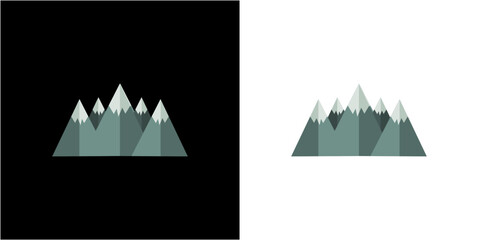 vector a mountain flat