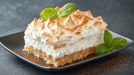 Canvas Print - Delicious lemon meringue pie dessert