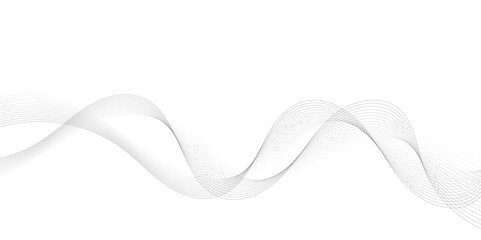 Aufkleber - Abstract grey, white smooth element swoosh speed wave modern stream background. Wave with lines created using blend tool. Abstract frequency sound wave lines and twisted curve lines background.	
