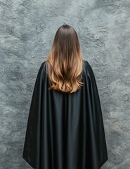 Canvas Print - woman with long ombre hair wearing black cape