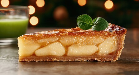 Wall Mural - Delicious homemade pear tart with caramelized topping