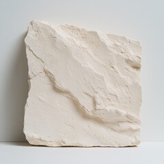 Poster - Rough white stone block on plain background