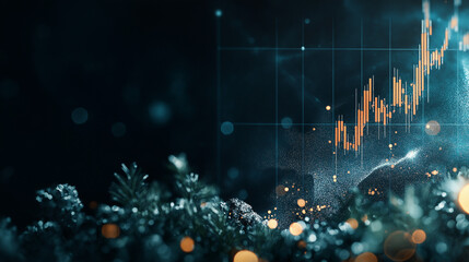 Wall Mural - trading charts as a background image.