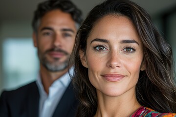 Canvas Print - Thoughtful couple in casual attire