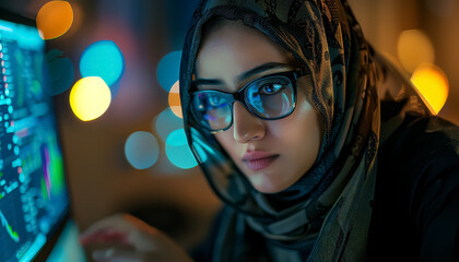 Wall Mural - A woman wearing glasses