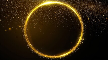 Gold Glitter Circle Background