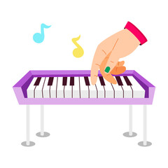 Wall Mural - A flat style sticker of piano table  
