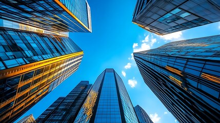 Poster - Modern Architecture Against a Clear Blue Sky