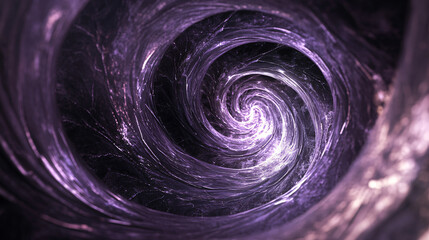 Wall Mural - abstract purple spiral vortex swirling into deep space background - 3d illustration