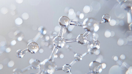 Poster - A close-up view of molecular structures with transparent spheres, creating a visually striking representation of chemistry and science for science.