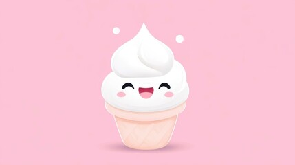 Poster - A cheerful ice cream character illustration bursting with colors, perfect for whimsical and fun branding that captivates.