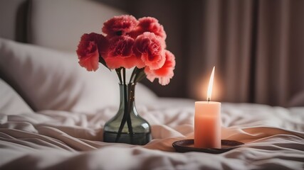 Wall Mural - carnation on the bed