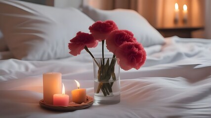 Wall Mural - carnation on the bed