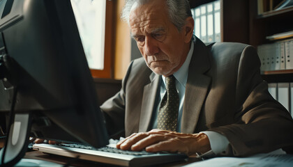 Wall Mural - An older man wearing a tie