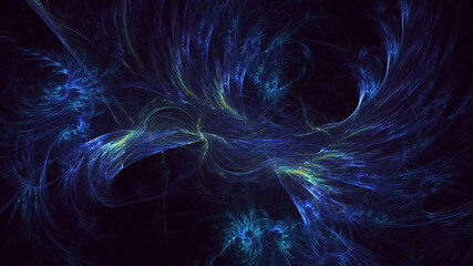 Fototapete - 3D manual rendering abstract fractal polygon background. Its not AI Generatd illustration.