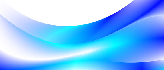 Poster - shiny blue glowing wave abstract design element transparent background