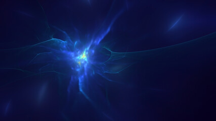 Poster - 3D manual rendering abstract colorful fractal light background. Its not AI Generatd illustration.