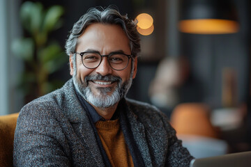 Sticker - Smiling man with a gray beard and glasses