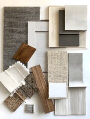 Mood boards designed for architect styling and material selection.