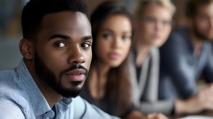 Sticker - Close-up Portrait of a Black Man with a Beard