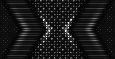 Poster - abstract geometric black design monochrome dark gray banner pattern background
