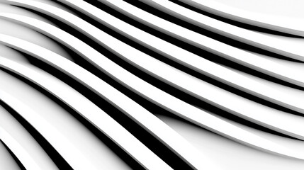 Canvas Print - A mesmerizing abstract image featuring a series of undulating white lines against a stark black background.