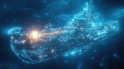 Sticker - Digital Ship in a Network of Lights