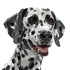 Dalmatian Minimal Polygon Dog Surveillance in Modern Art Style