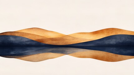 Poster - Serene landscape featuring rolling hills reflected on still water under soft natural light