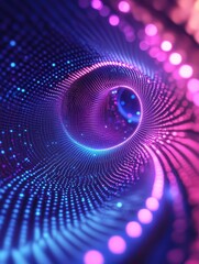 Poster - A spiral of bright colors and dots that looks like a tunnel