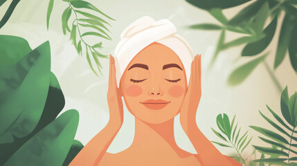 A serene woman enjoys a luxurious spa experience, surrounded by tranquility as she receives a soothing massage. Her smile radiates joy and relaxation, embodying the essence of stress relief. The skill