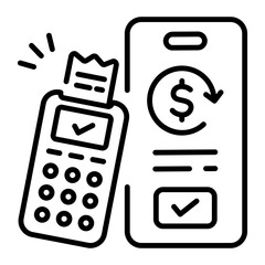 Poster - Pos payment icon in linear style 