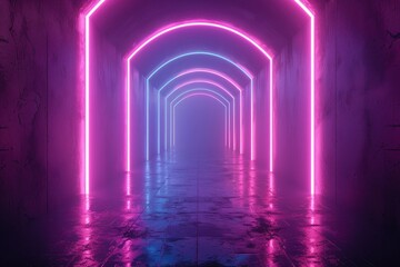 Wall Mural - Neon Light Tunnel