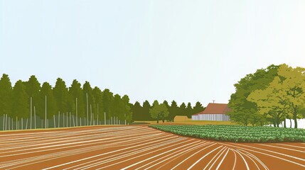 Wall Mural - sustainable agriculture in a rural field