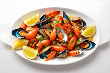 Fresh Shellfish isolated on white background