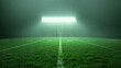 © ihalilyp - American football high school stadium lights from center field on green