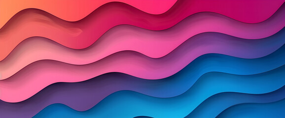 Wall Mural - 3d abstract background with wavy lines in pink, orange and purple colors ,A colorful background with wavy shapes