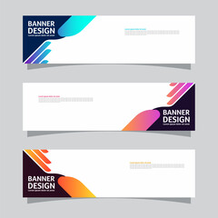Wall Mural - Vector set of landscape banner background design concept. Colorful background business layout template
