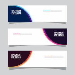 Wall Mural - Vector set of landscape banner background design concept. Colorful background business layout template