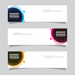 Wall Mural - Vector set of landscape banner background design concept. Colorful background business layout template