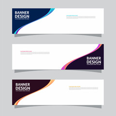 Wall Mural - Vector set of landscape banner background design concept. Colorful background business layout template