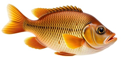 A brown fish representing seafood and marine life isolated on a white background