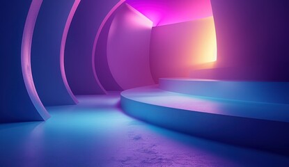 Wall Mural - Abstract Neon Glowing Room