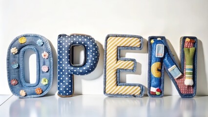 Wall Mural - Fabric Letters Spelling 