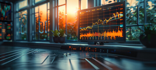 Aufkleber - Trading Theme, Forex Charts. Generative AI.