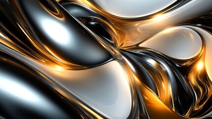 Sticker - Abstract Metallic Texture with Shiny Reflections