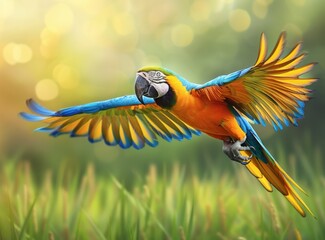 Sticker - Blue and Gold Macaw in Flight