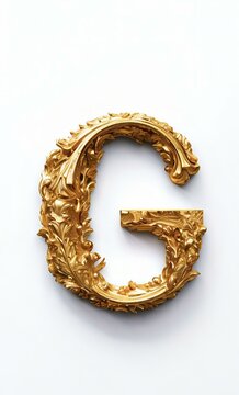Golden letter G on a white background
